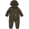Carhartt baby-boys Long-sleeve Hooded Zip-up Footless Jumpsuit One-piece Hoodie(Tree Camo Print Green)