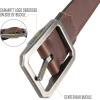 Carhartt mens Durable Full Grain Leather Reversible Center Bar Buckle Belt, W/Rugged Antique Nickle Hardware(Brown/Black)