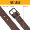 Carhartt mens Durable Full Grain Leather Reversible Center Bar Buckle Belt, W/Rugged Antique Nickle Hardware(Brown/Black)