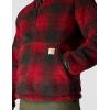 Carhartt mens Loose Fit Fleece Pullover(Industry Red Ombre Plaid)