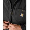 Carhartt mens Rain Defender Loose Fit Heavyweight Quilted Snap Front Shirt Jac(Black)