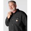 Carhartt mens Rain Defender Loose Fit Heavyweight Quilted Snap Front Shirt Jac(Black)