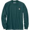 Carhartt mens Relaxed Fit Heavyweight Long-sleeve Pocket C Graphic T-shirt(Greenstone Heather)