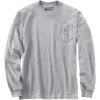 Carhartt mens Relaxed Fit Heavyweight Long-sleeve Pocket C Graphic T-shirt(Heather Gray)