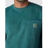 Carhartt mens Relaxed Fit Midweight Garment Dye French Terry Crewneck Pocket Sweatshirt(Greenstone)