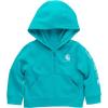 Carhartt Baby & Toddler Girls’ Half-Zip Hooded Sweatshirt(Ceramic Teal Heather)