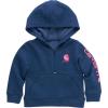 Carhartt Baby & Toddler Girls’ Half-Zip Hooded Sweatshirt(Dark Denim Blue Heather)