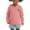 Carhartt Baby & Toddler Girls’ Half-Zip Hooded Sweatshirt(Pink Lemonade)