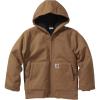 imageCarhartt Boys FlannelLined Hooded Canvas Insulated ZipUp JacketCarhartt Brown