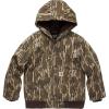 Carhartt Boys’ Flannel-Lined Hooded Canvas Insulated Zip-Up Jacket(Mossy Oak Bottomland)