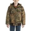 Carhartt Boys’ Flannel-Lined Hooded Canvas Insulated Zip-Up Jacket(Mossy Oak Country Dna)