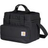 Carhartt Insulated Two Compartment Cooler, Durable Water Repellent Material W/Front Zippered Pocket for Camping, Beach & Travel(Black)