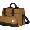 Carhartt Insulated Two Compartment Cooler, Durable Water Repellent Material W/Front Zippered Pocket for Camping, Beach & Travel(Carhartt Brown)