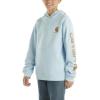 Carhartt Kid’s CA6272 Long-Sleeve Graphic Sweatshirt – Boys(Clear Sky Blue)