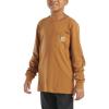 Carhartt Kid’s CA6619 Long-Sleeve Graphic Pocket T-Shirt(Brown Tan)