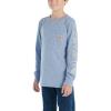 Carhartt Kid’s CA6619 Long-Sleeve Graphic Pocket T-Shirt(Limoges Blue Heather)