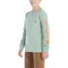 Carhartt Kid’s CA6619 Long-Sleeve Graphic Pocket T-Shirt(Mint Green Heather)