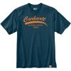 Carhartt Men’s 106531 Relaxed Fit Lightweight Short-Sleeve Script Graphic T-Shi(Blue Heather Night)