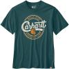 Carhartt Men’s 106531 Relaxed Fit Lightweight Short-Sleeve Script Graphic T-Shi(Greenstone Heather)