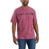 Carhartt Men’s Big Signature Logo Short Sleeve T-Shirt(Beet Red Snow Heather)