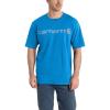 Carhartt Men’s Big Signature Logo Short Sleeve T-Shirt(Blue Glow)