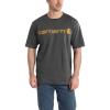 Carhartt Men’s Big Signature Logo Short Sleeve T-Shirt(Carbon Heather)
