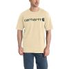 Carhartt Men’s Big Signature Logo Short Sleeve T-Shirt(Oat Milk)
