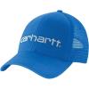 Carhartt Men’s Canvas Mesh-Back Logo Graphic Cap(Blue Glow)