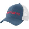 Carhartt Men’s Canvas Mesh-Back Logo Graphic Cap(Deep Ocean)
