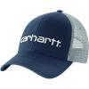 Carhartt Men’s Canvas Mesh-Back Logo Graphic Cap(Navy/White)