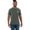 Carhartt Men’s Force Relaxed Fit Midweight Short-Sleeve Pocket T-Shirt(Forestry Green Heather)