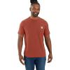 Carhartt Men’s Force Relaxed Fit Midweight Short-Sleeve Pocket T-Shirt(Saddle Red Heather)