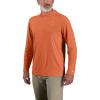 Carhartt Men’s Force Sun Defender™ Lightweight Long-Sleeve Hooded Logo Graphic T-Shirt(Sedona Orange)