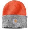 Carhartt Men’s Knit Cuffed Beanie(Brite Orange/Heather Grey)