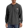 Carhartt Men’s Loose Fit Heavyweight Long-Sleeve Pocket Henley T-Shirt(Carbon Heather)