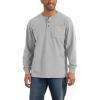 Carhartt Men’s Loose Fit Heavyweight Long-Sleeve Pocket Henley T-Shirt(Heather Grey)