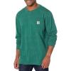 Carhartt Men’s Loose Fit Heavyweight Long-Sleeve Pocket Henley T-Shirt(North Woods Heather)