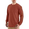 Carhartt Men’s Loose Fit Heavyweight Long-sleeve Logo Sleeve Graphic T-shirt(Saddle Red Heather)