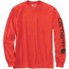 Carhartt Men’s Loose Fit Heavyweight Long-sleeve Logo Sleeve Graphic T-shirt(Variegated Currant)