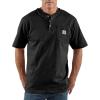 Carhartt Men’s Loose Fit Heavyweight Short-Sleeve Pocket Henley T-Shirt(Black)