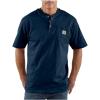 Carhartt Men’s Loose Fit Heavyweight Short-Sleeve Pocket Henley T-Shirt(Navy)