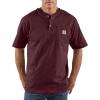 Carhartt Men’s Loose Fit Heavyweight Short-Sleeve Pocket Henley T-Shirt(Port)