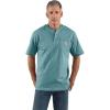 Carhartt Men’s Loose Fit Heavyweight Short-Sleeve Pocket Henley T-Shirt(Summer Blue Heather)