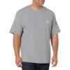 Carhartt Men’s Loose Fit Heavyweight Short-Sleeve Pocket T-Shirt(Heather Grey)