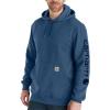 Carhartt Men’s Loose Fit Midweight Logo Sleeve Graphic Sweatshirt(Deep Ocean Heather)