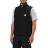 Carhartt Men’s Loose Fit Washed Duck Sherpa-Lined Mock-Neck Vest(Black)