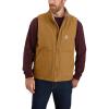 Carhartt Men’s Loose Fit Washed Duck Sherpa-Lined Mock-Neck Vest(Carhartt Brown)