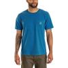 Carhartt Men’s Relaxed Fit Lightweight Short-Sleeve Garment Dyed Pocket T-Shirt(Deep Lagoon)