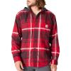 Carhartt Men’s Rugged Flex Relaxed Fit Flannel Fleece Lined Hooded Shirt Jac(Industry Red)