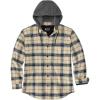Carhartt Men’s Rugged Flex Relaxed Fit Flannel Fleece Lined Hooded Shirt Jac(Oat Milk)